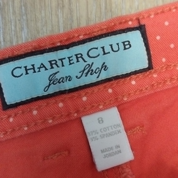 Charter Club - Orange Polka Dot Pants - Picture 2 of 3